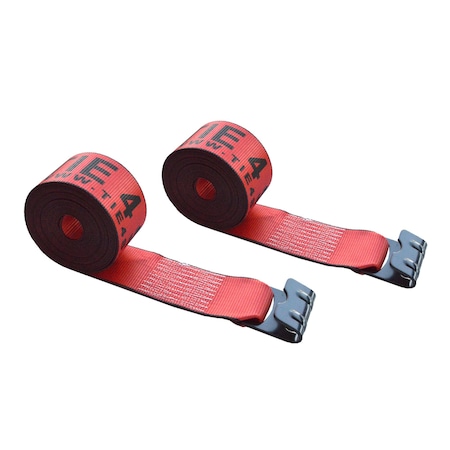 Tie 4 Safe 4 x 30' Winch Straps w/ Black Flat Hook, WLL- 5,400 lbs. PK2 TWS41-30M12N-R-2
